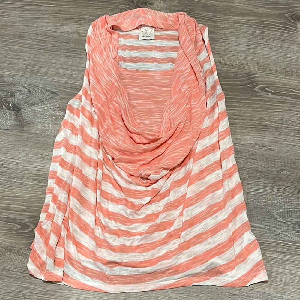 Y2K Vintage Ella Moss Stripe Cowl Neck Drape Layered Tank Top
